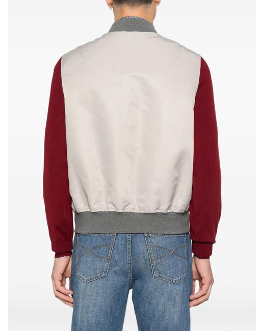 Brunello Cucinelli White Zip-Up Gilet for men