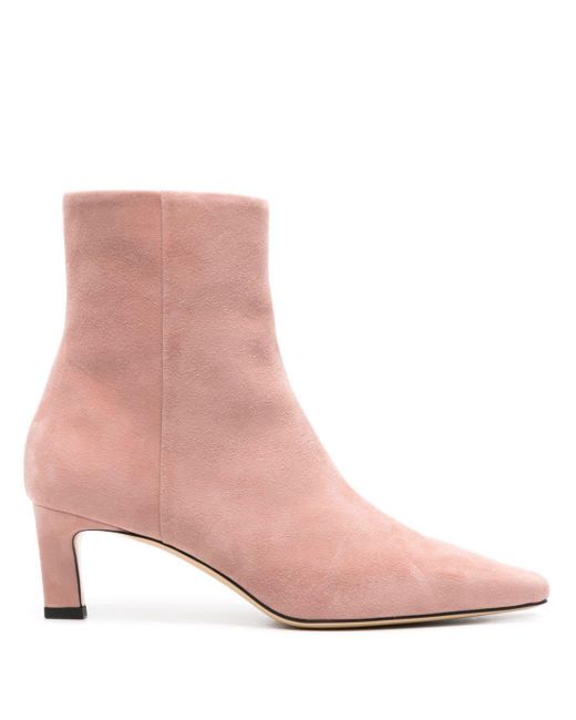 Scarosso Pink Kitty 50mm Suede Ankle Boots