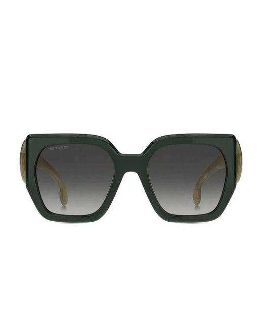Etro Gray Geometric-Frame Sunglasses