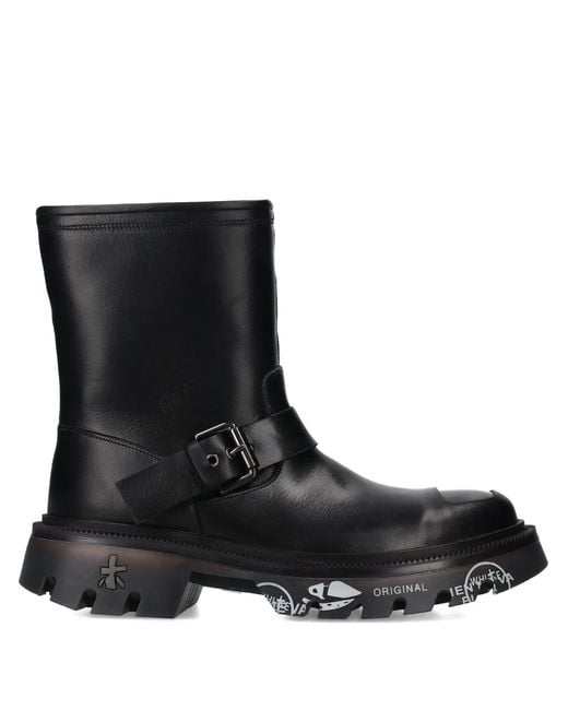 Premiata Black Camden 464 Buckle Boots