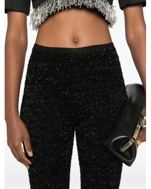 Gemy Maalouf Black Glitter-Effect Leggings