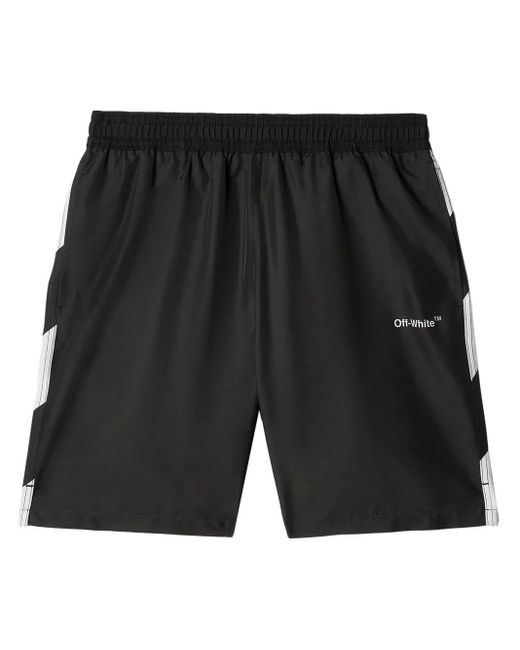 Off-White c/o Virgil Abloh Black Diag Surfer Swimshorts for men