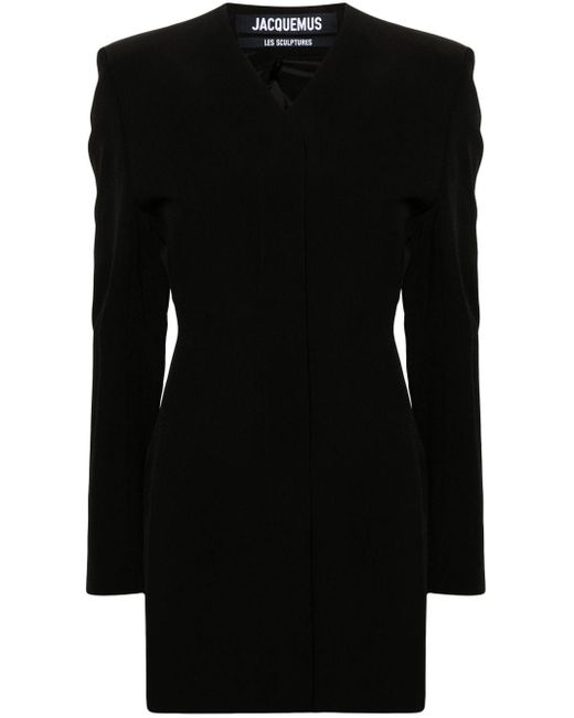 Robe courte La Robe Cubo à revers crantés Jacquemus en coloris Black