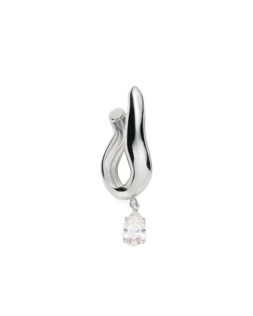 Magda Butrym White Drop Crystal Wave Earrings