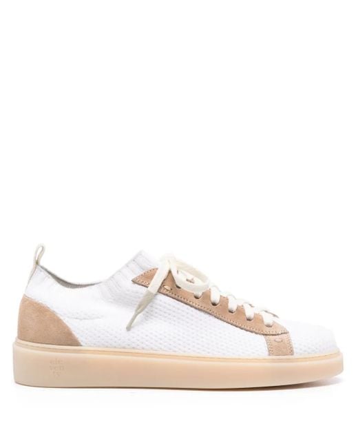 Eleventy Pink Panelled Knitted Sneakers for men