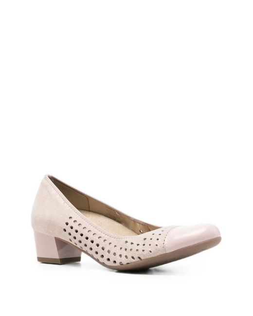Ara Pink Perforated Cap-Toe Pumps