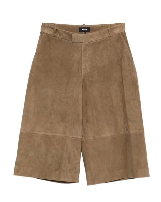 Arma Natural Jina Suede Bermuda Shorts