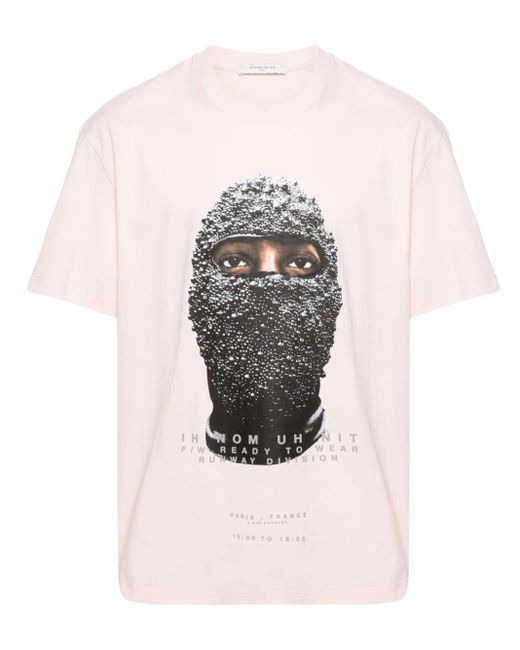 Ih Nom Uh Nit Pink Black Mask Cotton T-shirt for men