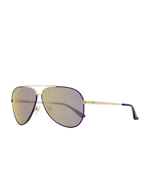 Ferragamo Eyewear Gray Pilot-Frame Sunglasses
