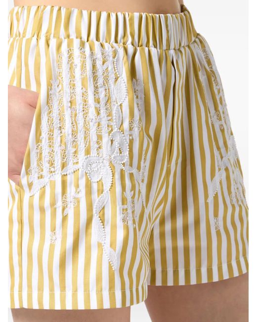 Elisabetta Franchi ポプリン ショートパンツ Natural