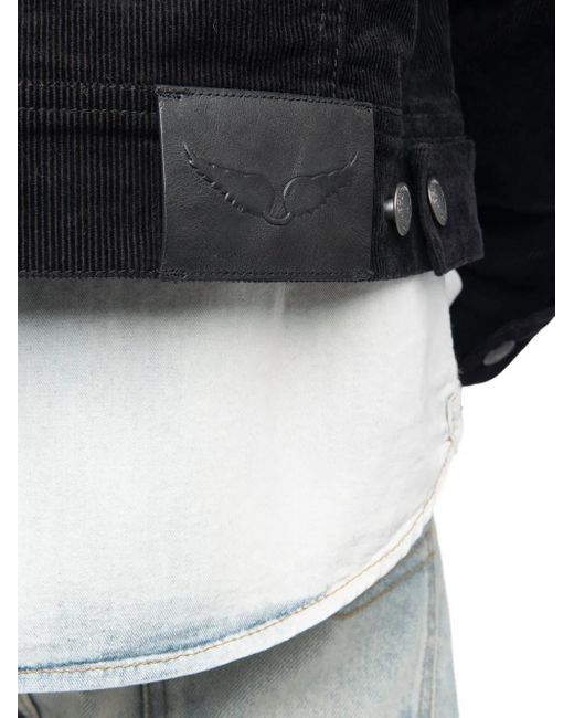 Zadig & Voltaire Black Bases Corduroy Button-Fastening Jacket for men