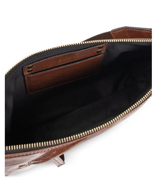Isabel Marant Brown Nessah Leather Zip-Fastening Bag