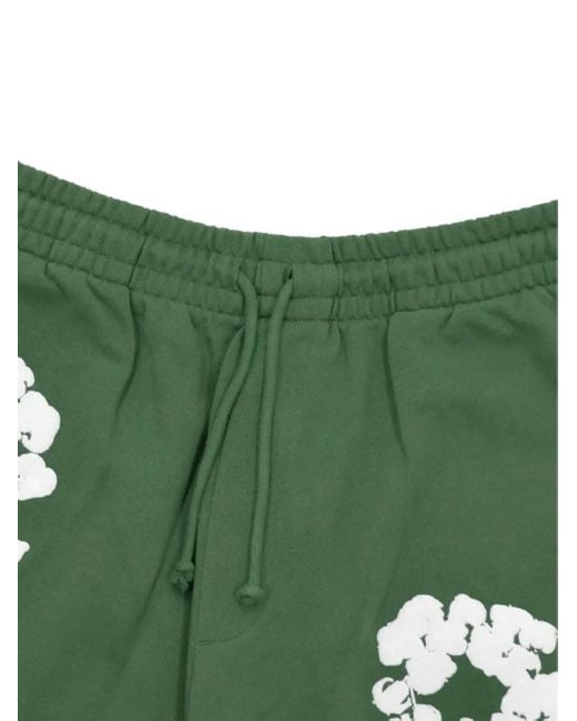 DENIM TEARS Green Drawstring Floral-Print Track Pants for men