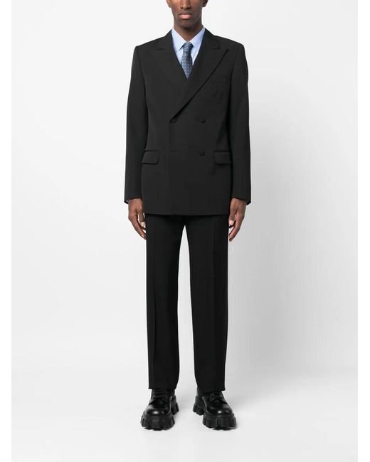 Lanvin Black Double-breasted Wool Blazer for men