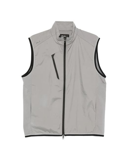 Ralph Lauren Gray Zip-Up High-Neck Gilet for men