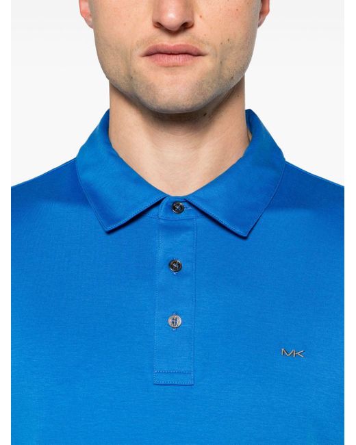 Polo con logo bordado Michael Kors de hombre de color Blue