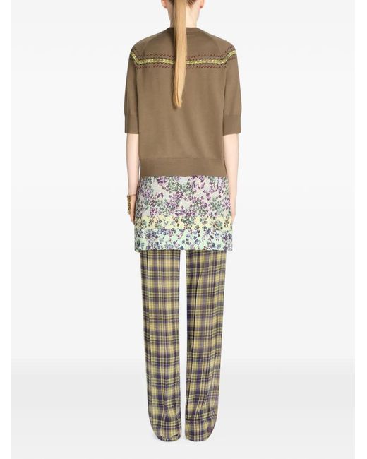 Dries Van Noten White Printed Wrap Skirt