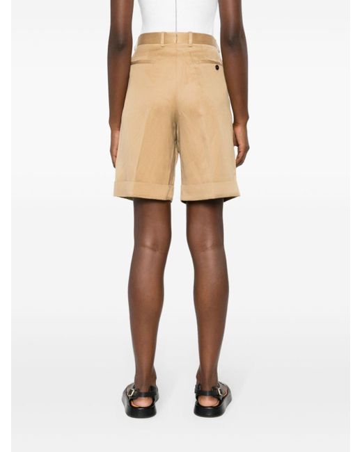 Brioni Natural Pleated Tailored Shorts