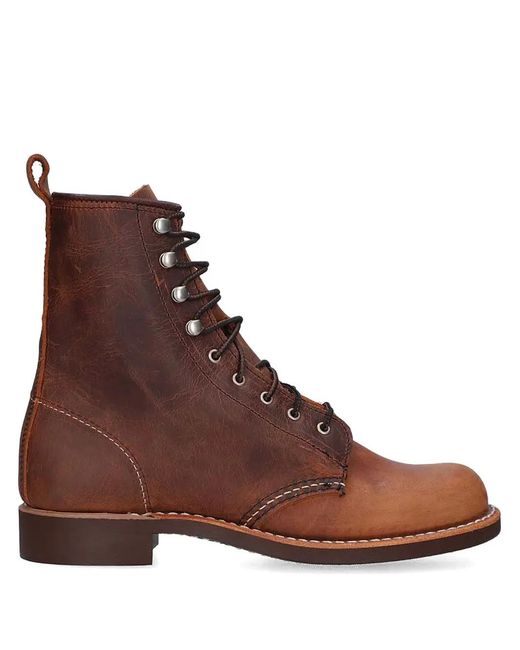 Red Wing Brown Lace-Up Leather Combat Boots