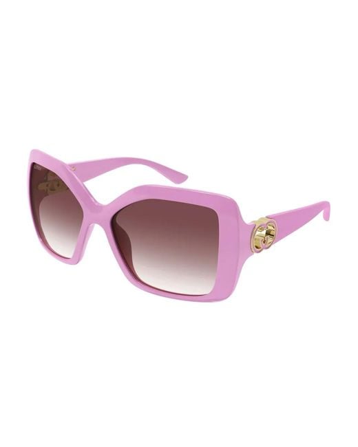Gucci Pink Interlocking G-Plaque Sunglasses