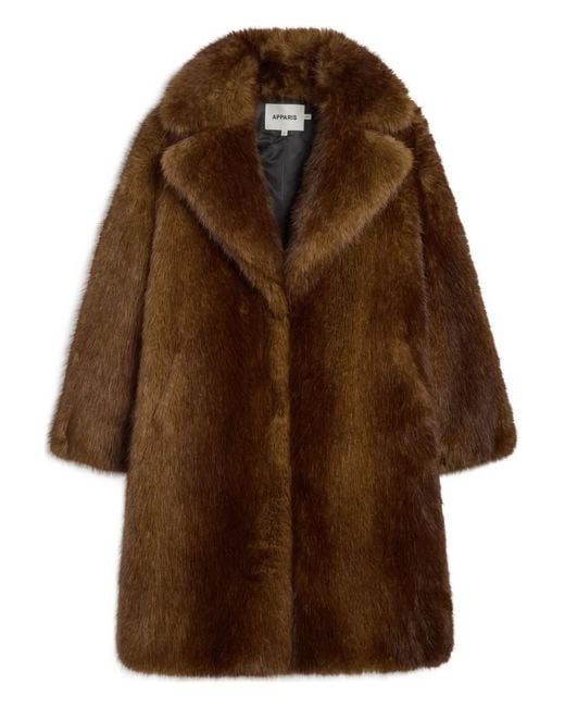Apparis Brown Steffi Notched-Lapel Coat