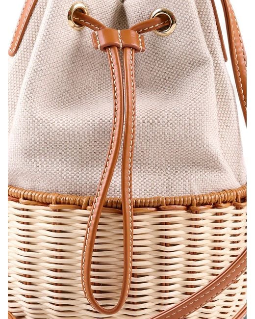 Rodo Pink Adria Wicker Bucket Bag