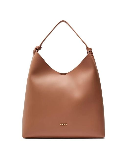DKNY Brown Logo-Detail Shoulder Bag