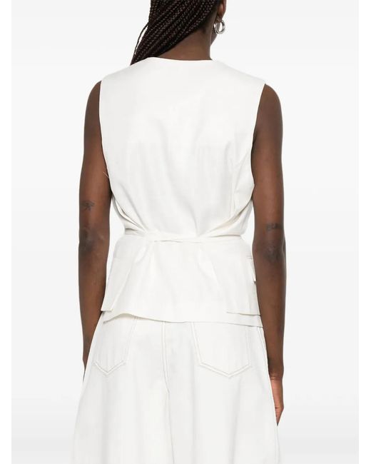 Herskind White Samos Button-Up Waistcoat