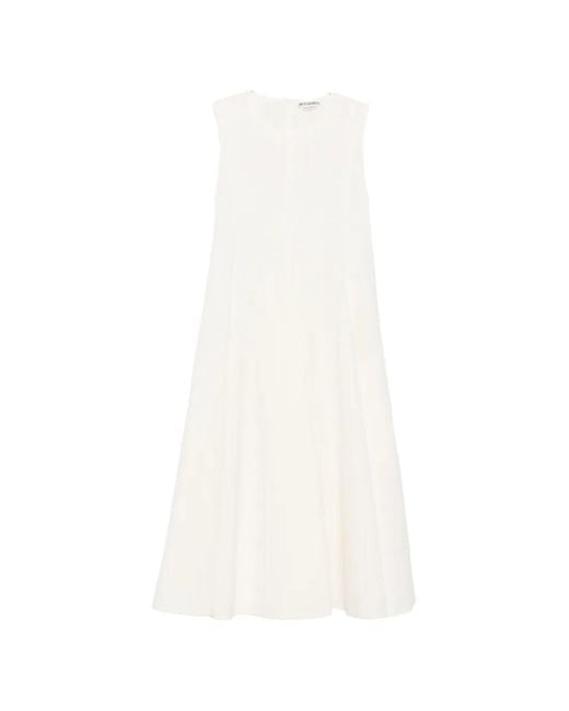J.W. Anderson White Bow-Detail Sleeveless Midi Dress