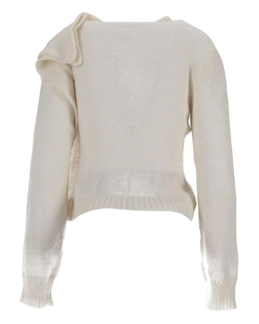Niccolò Pasqualetti White Ruffled Sweater
