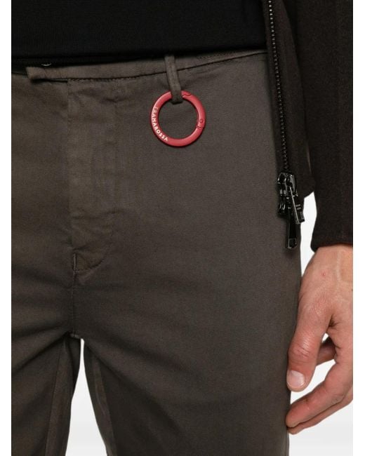 Sartoria Tramarossa Gray Luis Logo-Patch Straight-Leg Trousers for men