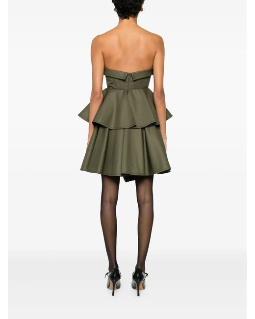 Viktor & Rolf Green Bow Drape Mini Dress