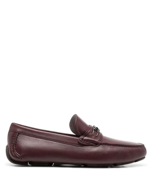 Ferragamo Brown Ferragamo Gancini-Buckle Leather Loafers for men
