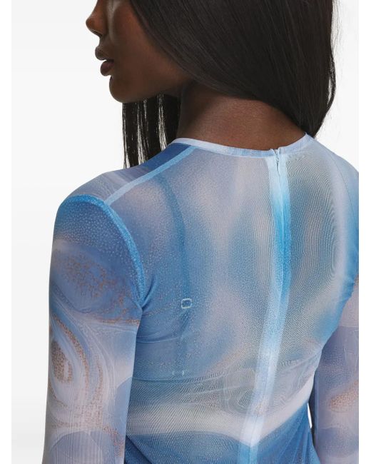 IRINA VOINEA Body Met Split in het Blue