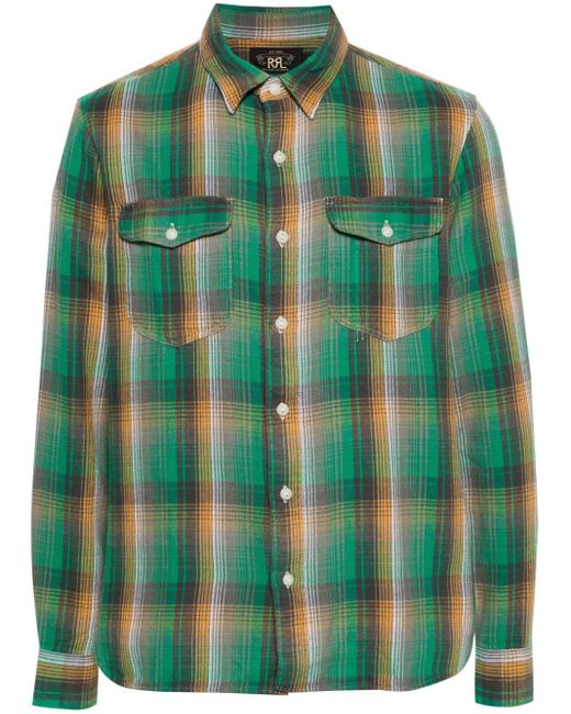 Chemise en coton à carreaux RRL pour homme en coloris Green