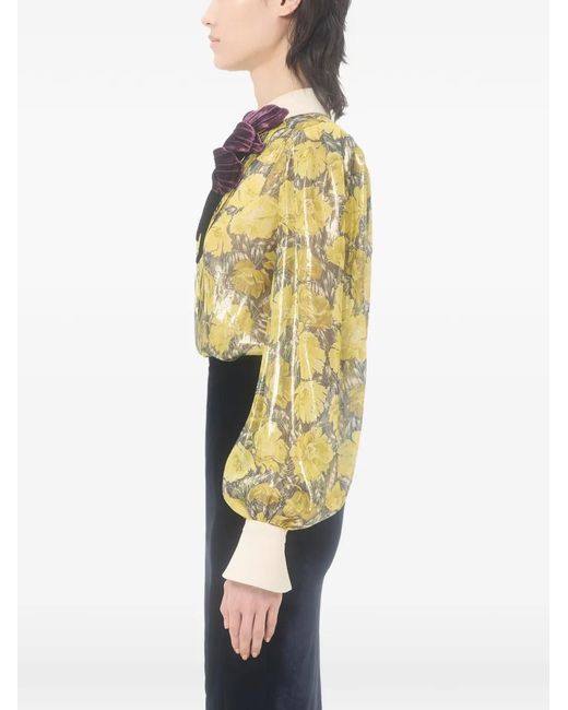 Valentino Garavani Metallic Lurex Shirt With Après L'Hiver Poppies Print