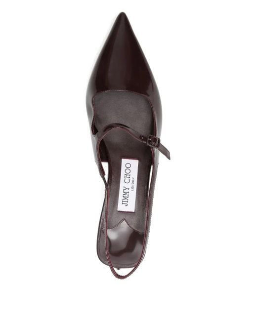 Jimmy Choo 45 Mm Slingback Pumps Met Puntige Neus in het Red