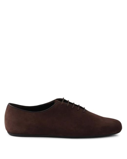 Prada Brown Suede Oxford Shoes for men