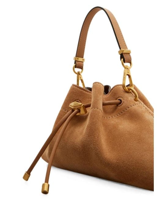 Jimmy Choo Natural Small Cinch Suede Shoulder Bag