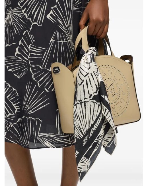 Karl Lagerfeld Black K/Signature Small Fan-Print Scarf