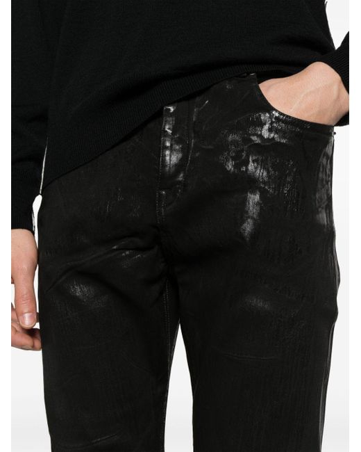 Rick Owens Detroit Cut Straight Jeans in het Black voor heren