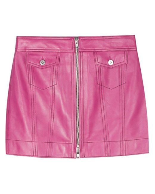 Stand Studio Pink Kaelyn Leather Skirt