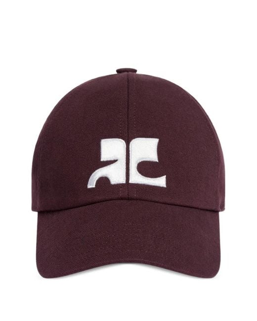 Courreges Purple Ac-Logo Cotton Cap