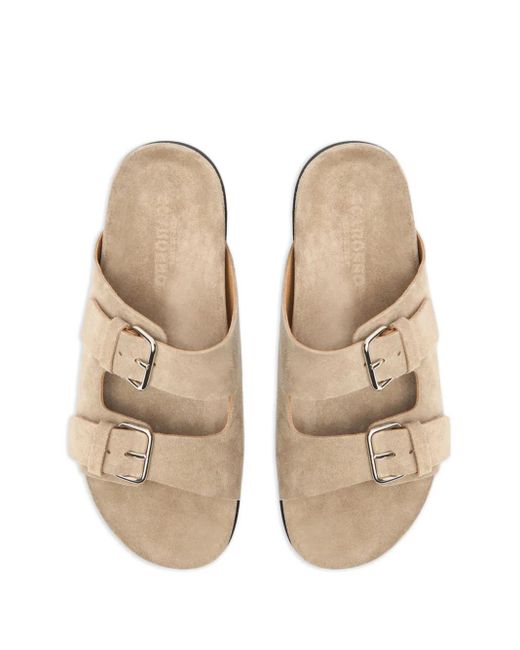 Scarosso Brown Enea Suede Slides for men