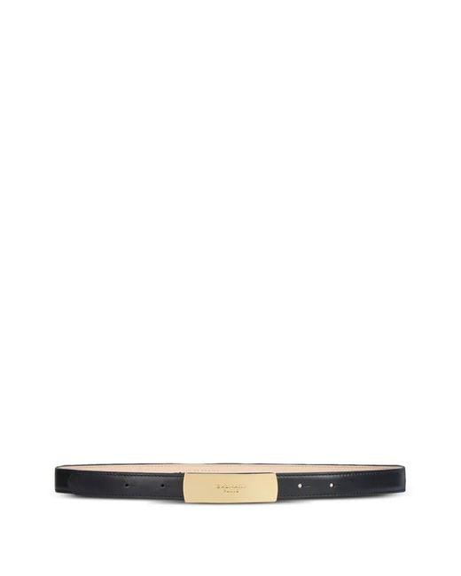 Balmain White Smooth-Leather Belt