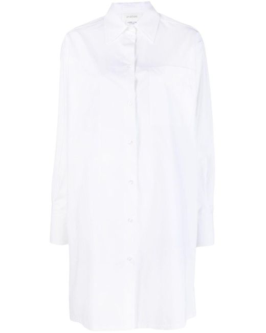 Sportmax White Classic-collar Cotton Shirtdress