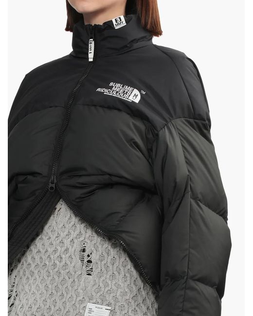 Maison Mihara Yasuhiro Black Cropped Puffer Jacket