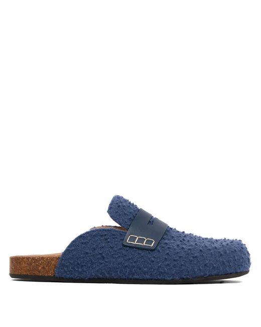 J.W. Anderson Blue Felt Loafers