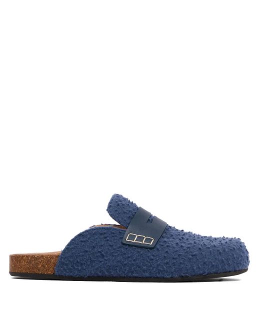 J.W. Anderson Blue Felt Loafers