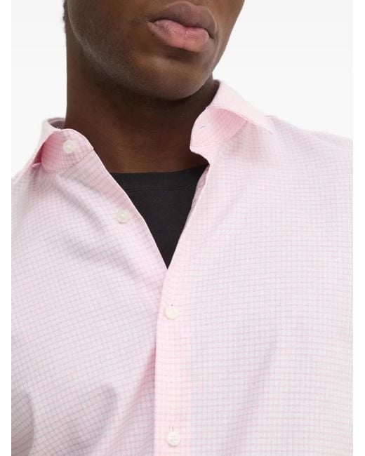 Boss White Gingham-check Shirt for men